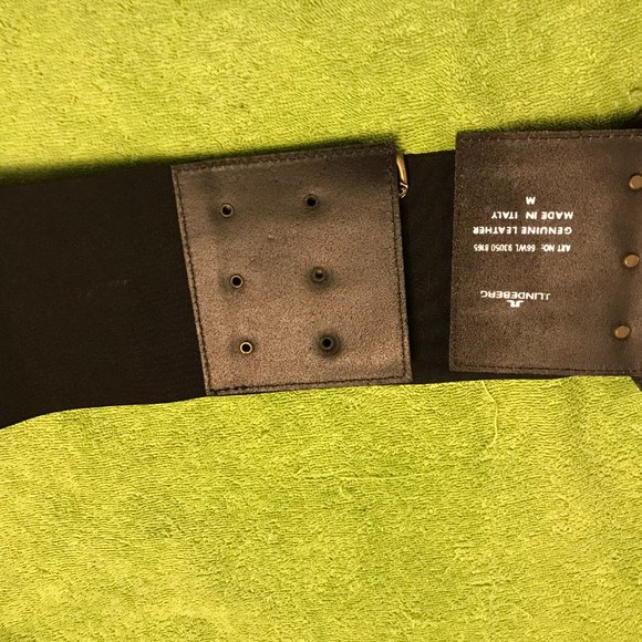 NWOT J LINDBERG BLACK LEATHER STRETCH BUCKLE BELT main image 4